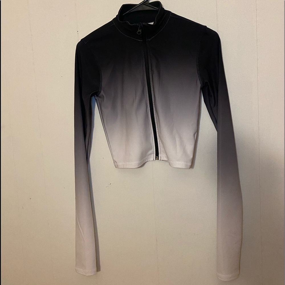 Athletic crop zip up